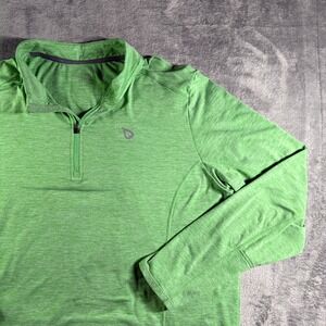 Baleaf Heathered Quarter Zip Running Pullover Men XL Lime Green